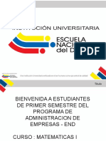 Diapositivas Primer Dia de Clase - Estudiantes de Primer Semestre - Adm-Agosto 2020