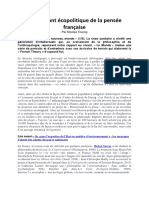 Penseurs Du Nouveau Monde - Tournant Écopolitique de La Pensée Française