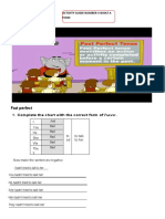 Food Activity Guide Past Perfect Tenses