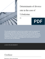 Determinants of Divorce Rate in The Case of Uzbekistan