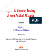 Dynamic Modulus Testing of Iowa Asphalt Mixtures