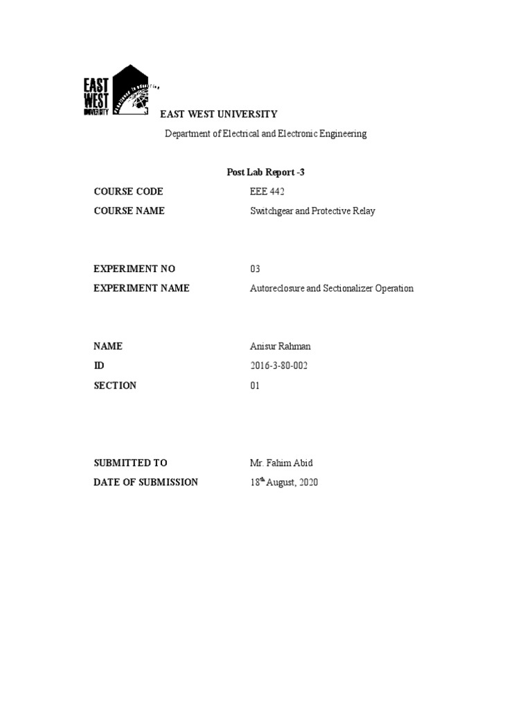 East West University: Department of Electrical and Electronic ...