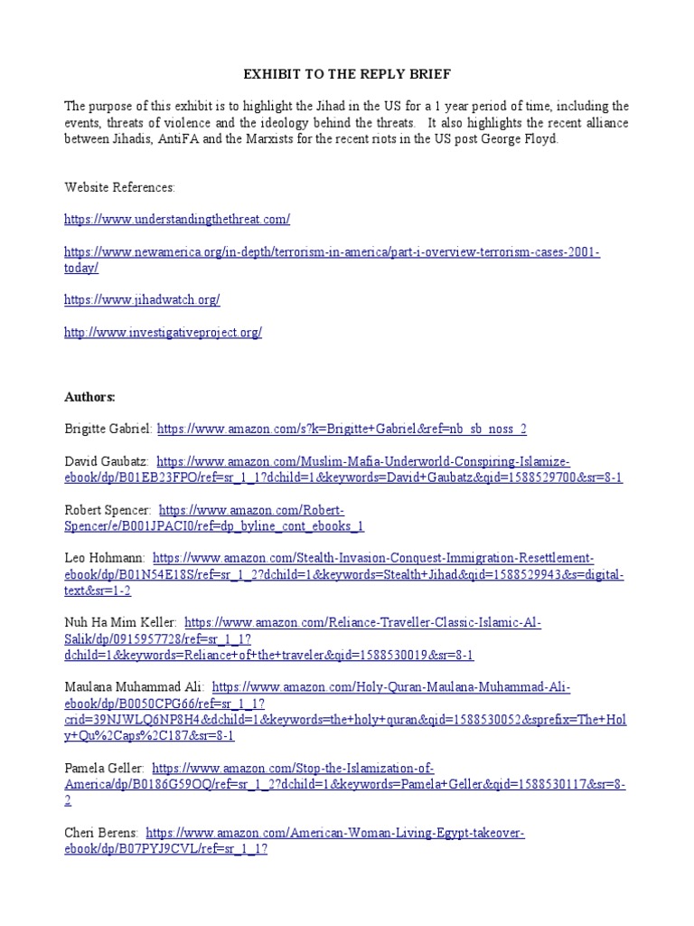 Exhibit To The Reply Brief | PDF | Council On American–Islamic ...