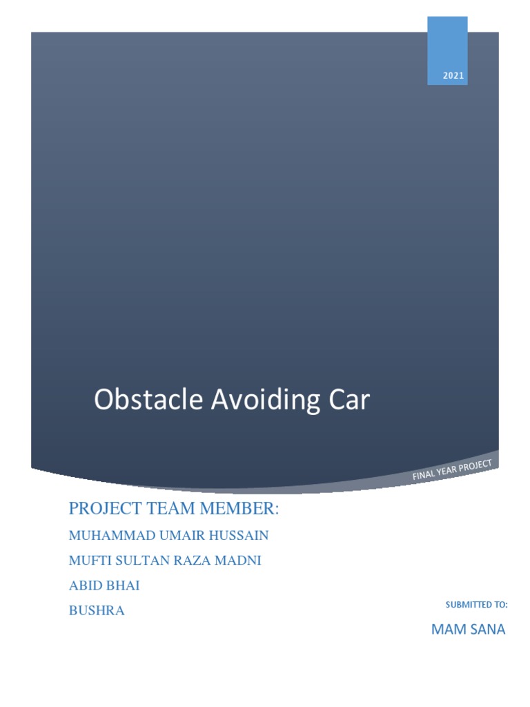 Obstacle Avoiding Car: Project Team Member | PDF | Arduino | Robot