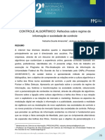 Regime de informação, cultura algorítmica e sociedade de controle