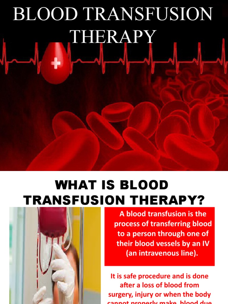 Blood Transfusion Therapy Guide | PDF | Blood Transfusion | Intravenous ...