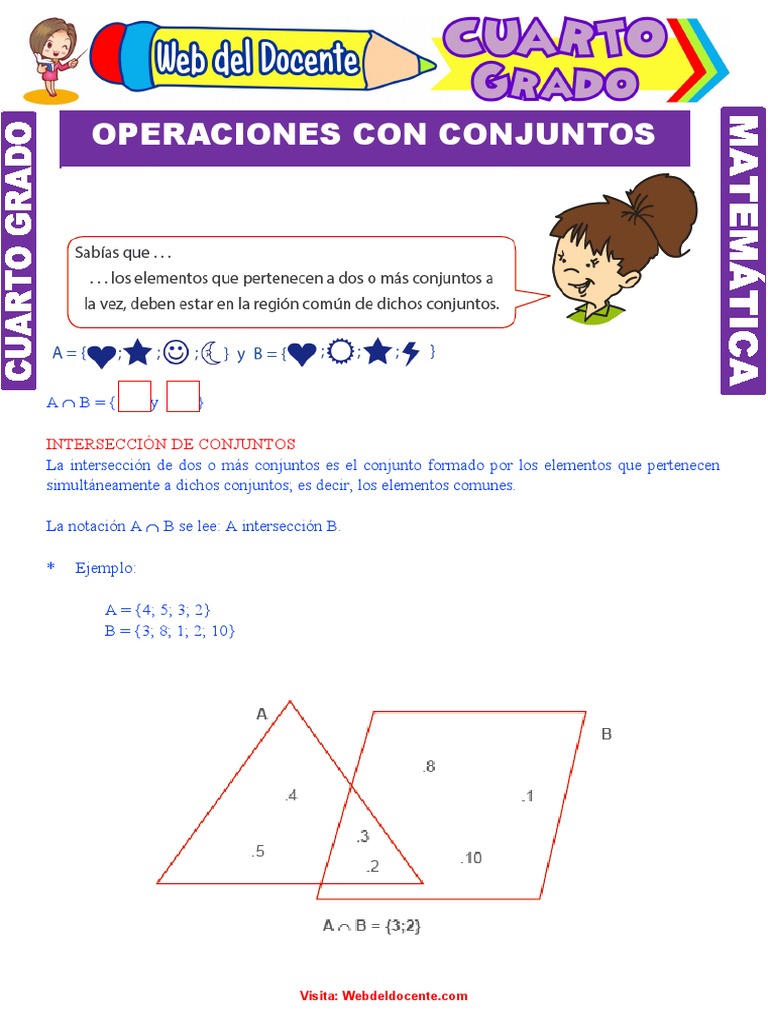 Operaciones Con Conjuntos para Cuarto Grado de Primaria | PDF ...