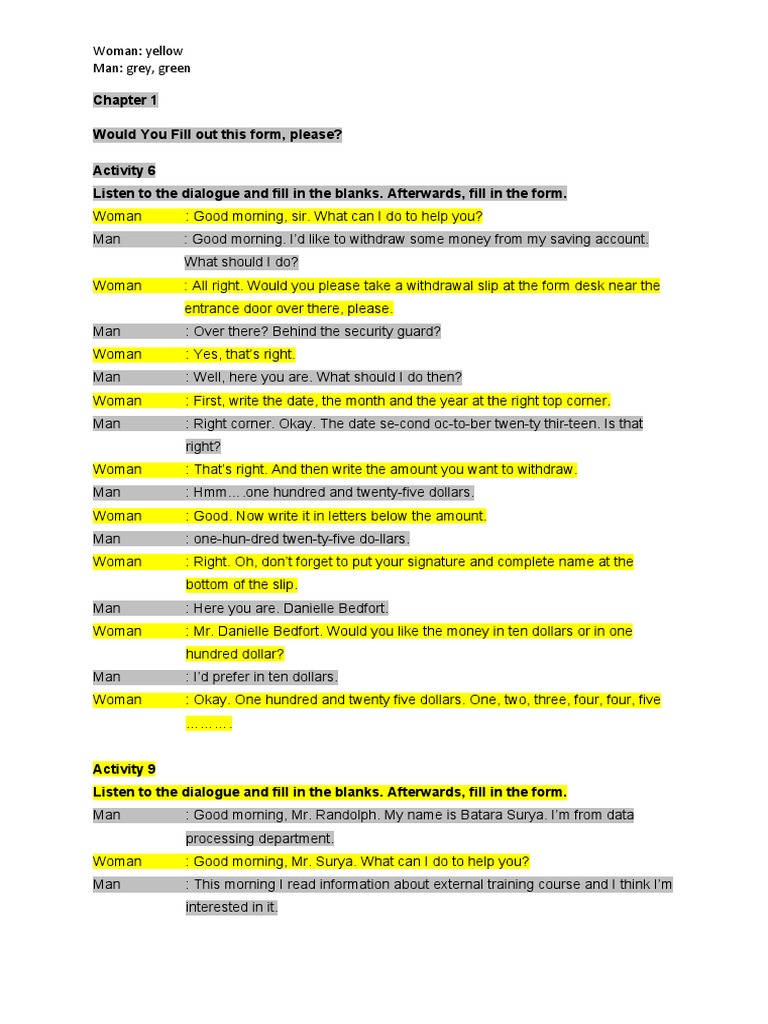 Banking and Training Dialogues for ESL | PDF | Digital Camera | Dishwasher