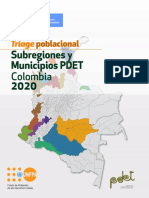 Triage Poblacional Territorial Subregiones y Municipios PDET 2020