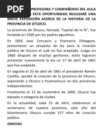 Historia de La Creaciòn de La Provincia de Otuzco