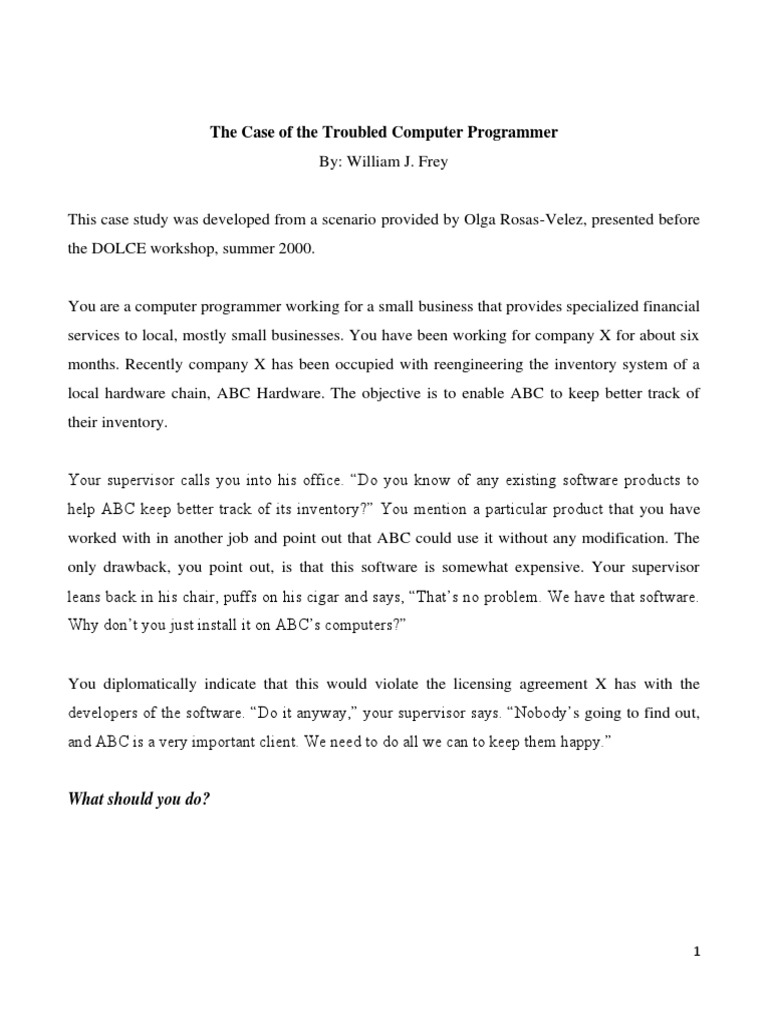 Ethical Dilemma in Software Licensing | PDF | Programmer | Property