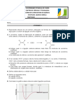 Quimica Geral I - Atividade Ii - Módulo Ii