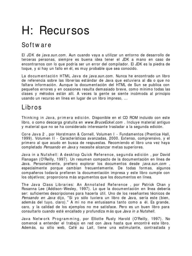 Recursos y Libros Esenciales de Java | PDF | Lenguaje de modelado ...