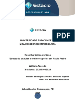 Didática Do Ensino Superior - Resenha Crítica de Caso - Aluno William Azeredo