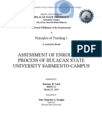 Assessment of Enrolment Process of Bulacan State Sarmiento Campus