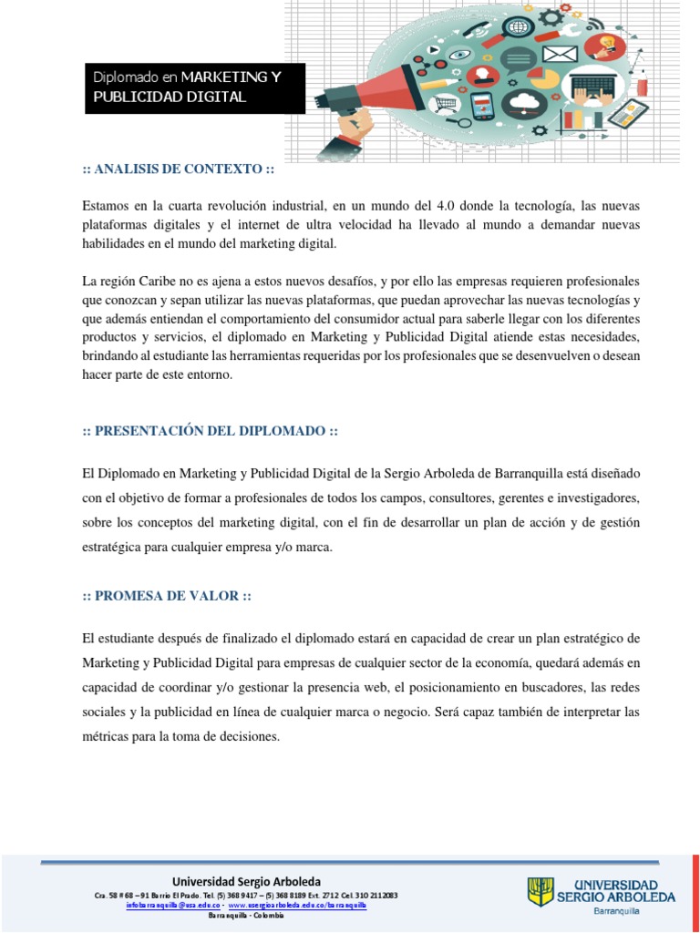 Diplomado en Marketing y Publicidad Digital | PDF | Marketing | Publicidad
