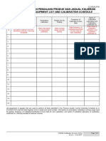 F05 - Product Test Equipment List and Calibration Schedule (Issue 1)