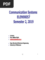 Communication Systems ELEN90057 Semester 2, 201 9