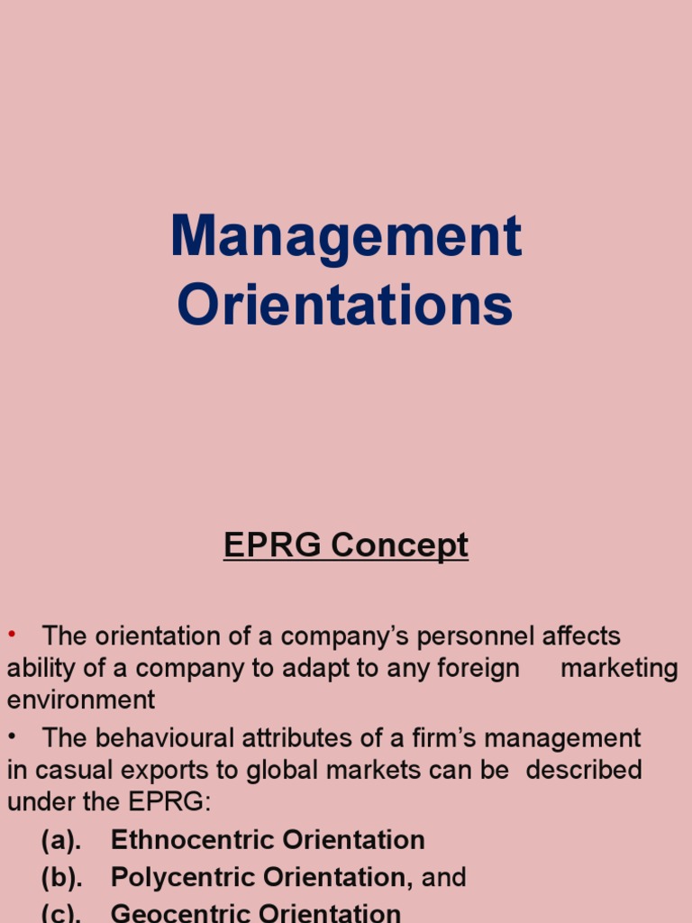 Management Orientations
