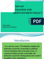 Presentation On Privatisation and Disinvestment Policy