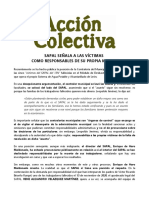 21.03.24. Comunicado Acs. Sapal Señala A Las Víctimas Como Responsables de Su Propia Muerte