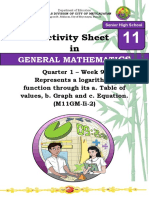 Activity Sheet In: General Mathemati