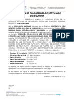 Constancia de Confromidad de Servicio de Consultoria