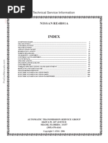 Nissan Mazda Re4r01a Transmission Repair Manual Atsg Automatic Transmission Service Group