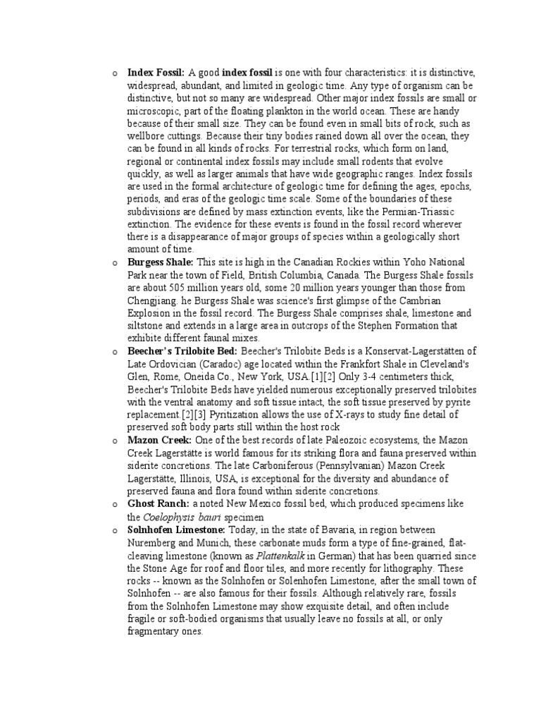 Fossils Camas Cheat Sheet PDF Fossil Geologic Time Scale