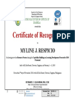 Isay FM-HRD-012 Certificate of Recognition