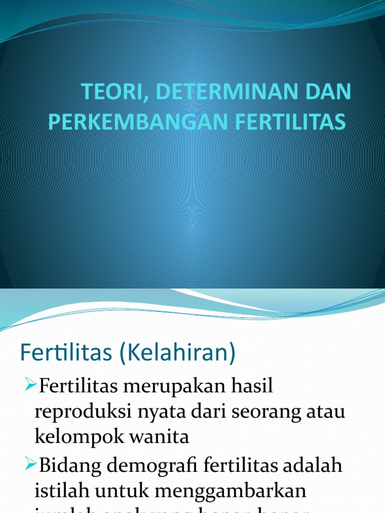 Teori Fertilitas Dan Sistem Reproduksi | PDF