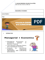 Dr. Filemon C. Aguilar Memorial College of Las Piñas: Aced 4 - Managerial Economics