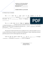 Application Form (AGRI) CERT. TO AFFIDAVIT