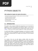 Python Objects: After Reading This Chapter, The Reader Will Be Able To