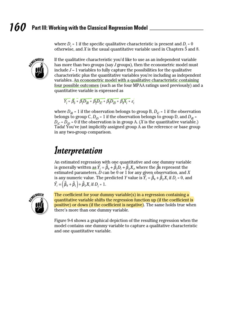 Interpretation Part III Working With The Classical Regression Model