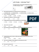 Fourth Grade - Individual Test 1: Page 1 of 2