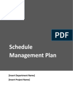 Supporting Schedule Management Plan Template With Instructions