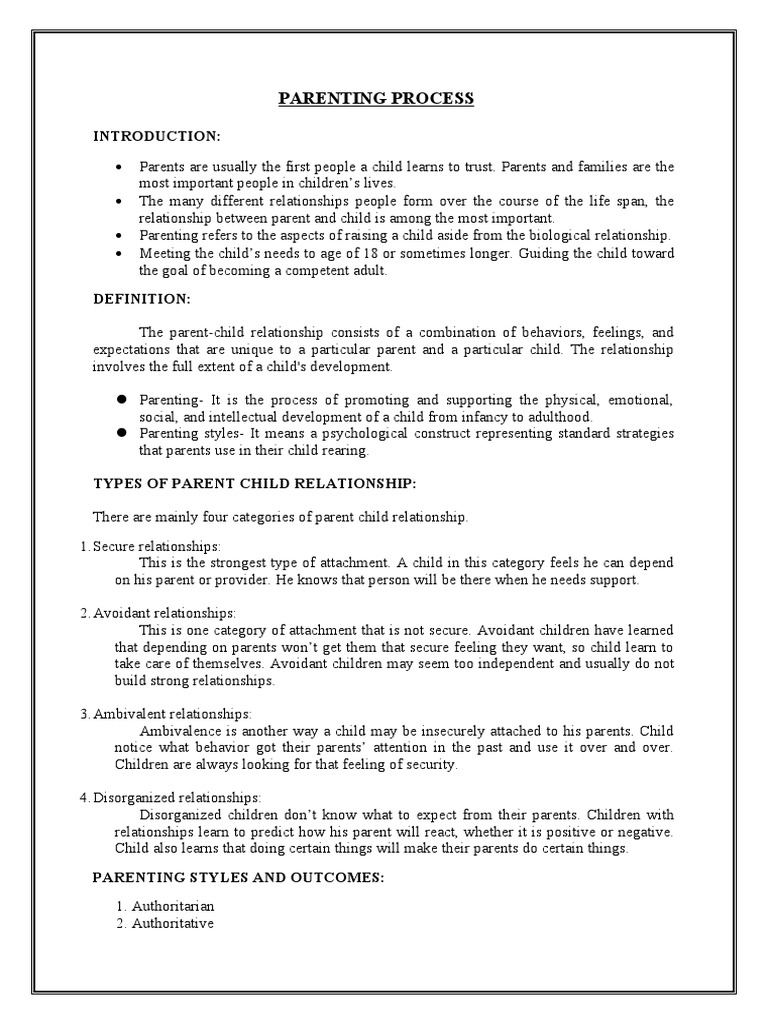 Understanding the Complex Dynamics of Parent-Child Relationships | PDF ...