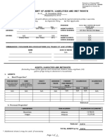 Sworn Statement of Assets, Liabilities and Net Worth