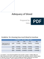 Adequacy of Blood: Prepared by Saba Baber