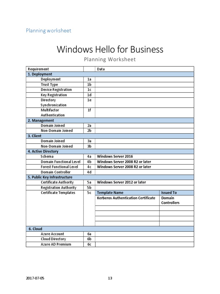 Windows Hello Deployment Guide | PDF