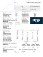 Pump Performance - Additional Data: Customer Reference