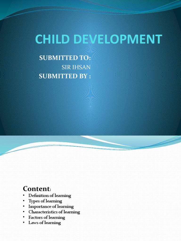 Understanding Child Learning Development | PDF | Attitude (Psychology ...
