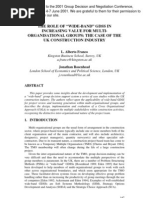 The Role of "Wide-Band" Gdss in Increasing Value For Multi-Organisational Groups: The Case of The Uk Construction Industry