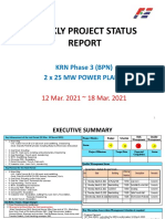 Weekly Project Status: KRN Phase 3 (BPN) 2 X 25 MW Power Plant