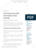 100 Contoh Soal CPNS 2019 Padanan Kata (Analogi) - ABI - Awam Bicara