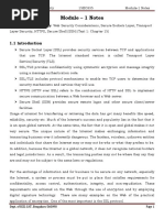 Module - 1 Notes: Transport Level Security: Web Security Considerations, Secure Sockets Layer, Transport