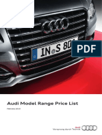 Audi Model Range Price List: February 2015