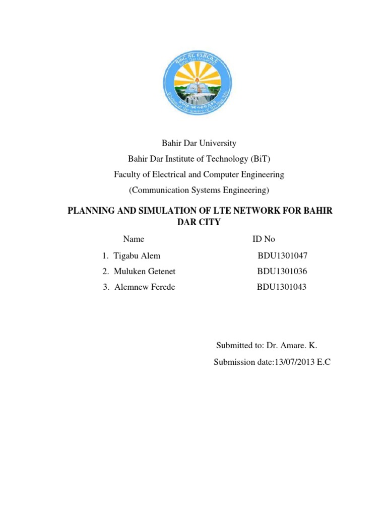 LTE Network Planning for Bahir Dar City | PDF | Orthogonal Frequency ...
