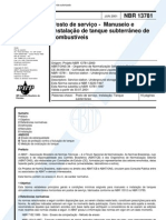 NBR 13781 - 2001 - Posto de Servico - Manuseio e Instalacao de Tanque Subterraneo de Combustiveis